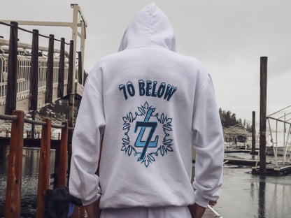 70 BELOW Men's Pullover Hoodie (White/Blue)