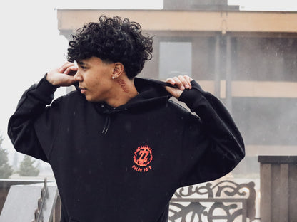 70 ABOVE Men's Pullover Hoodie (Black/Red/Orange)